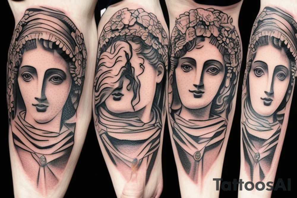 greek statue head tattoo idea