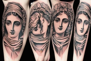 greek statue head tattoo idea