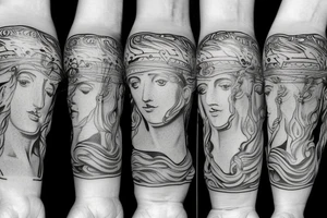 greek statue outline tattoo idea