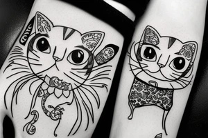 Cat wearing beanie tattoo idea