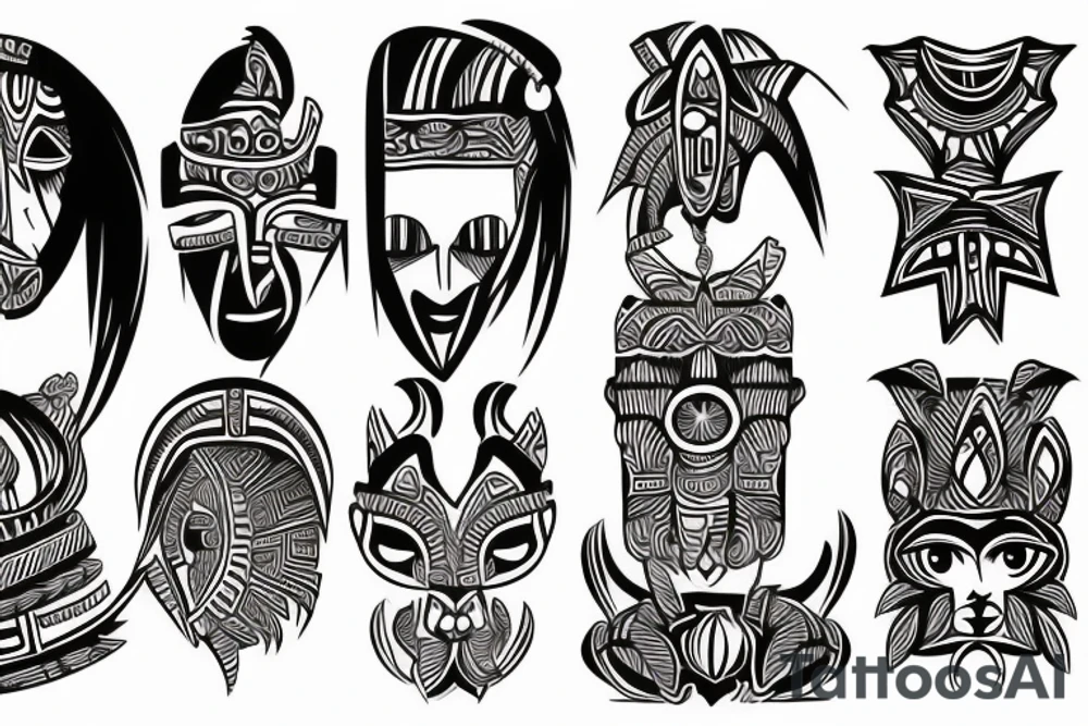 West African tribal sleeve tattoo idea