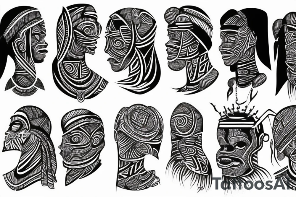 West African tribal sleeve tattoo idea