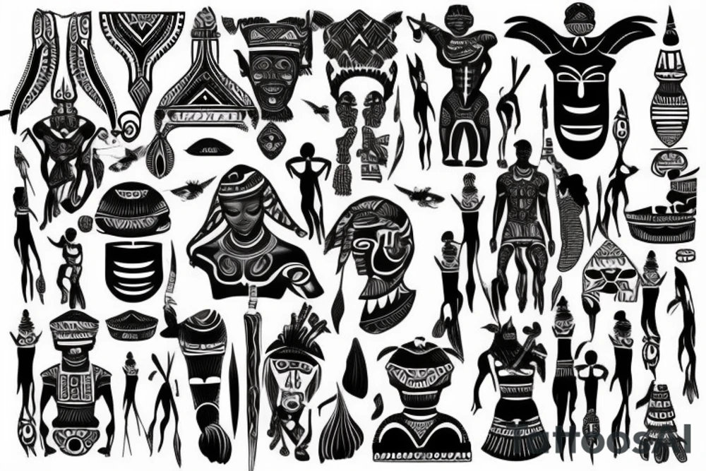 West African tribal sleeve tattoo idea