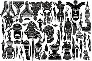 West African tribal sleeve tattoo idea