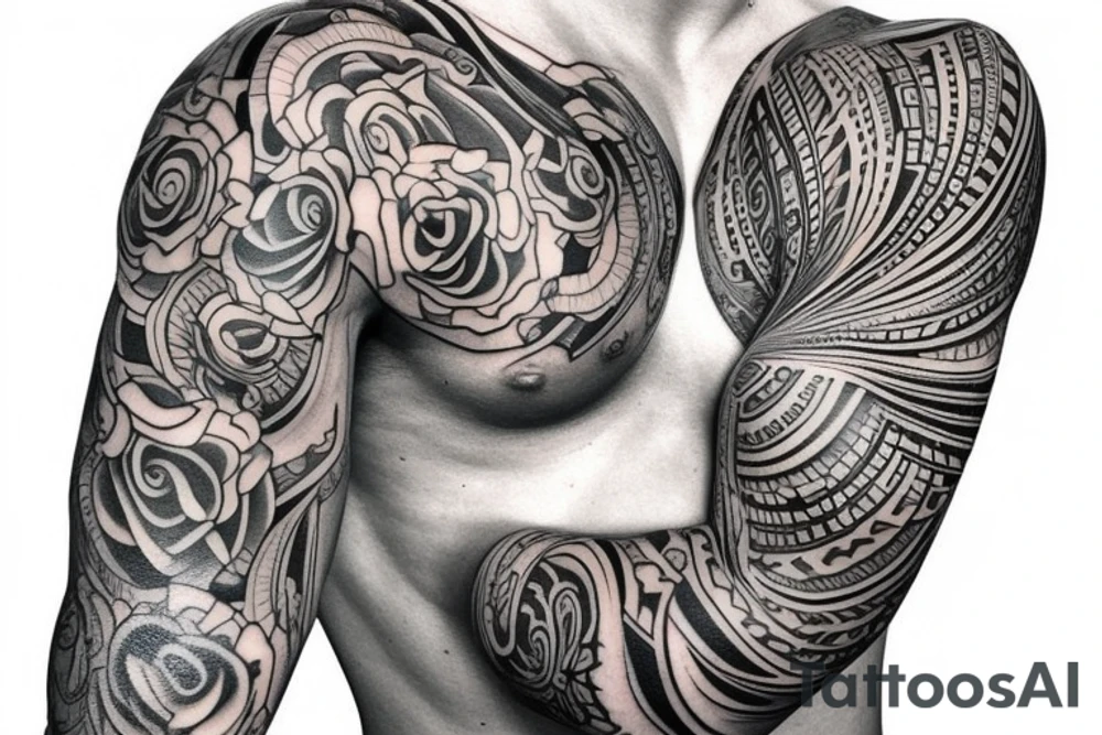shoulder sleeve tattoo idea
