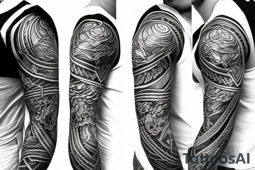 shoulder sleeve tattoo idea