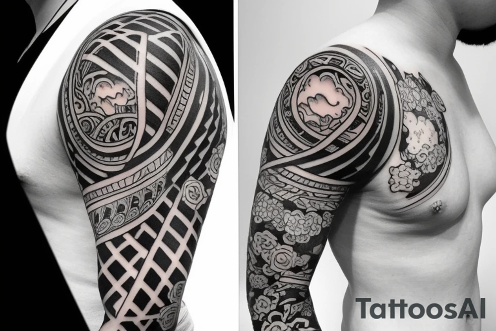 shoulder sleeve tattoo idea