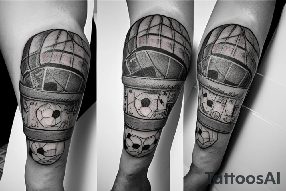 Newsboy cap over a soccer ball tattoo idea