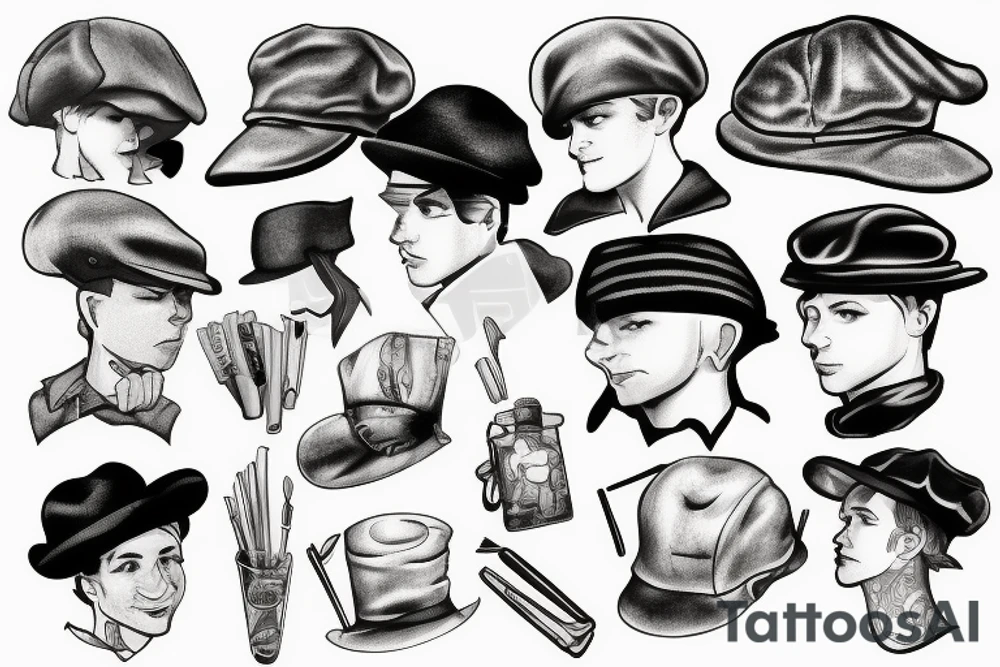 Newsboy cap tattoo idea