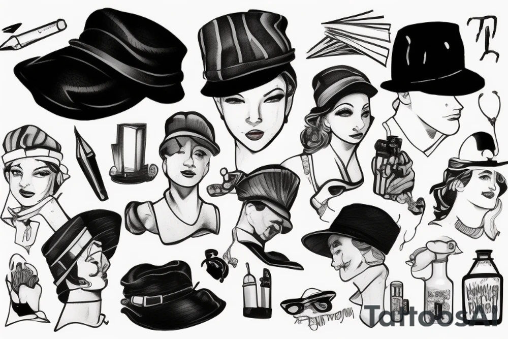 Newsboy cap tattoo idea