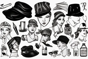 Newsboy cap tattoo idea