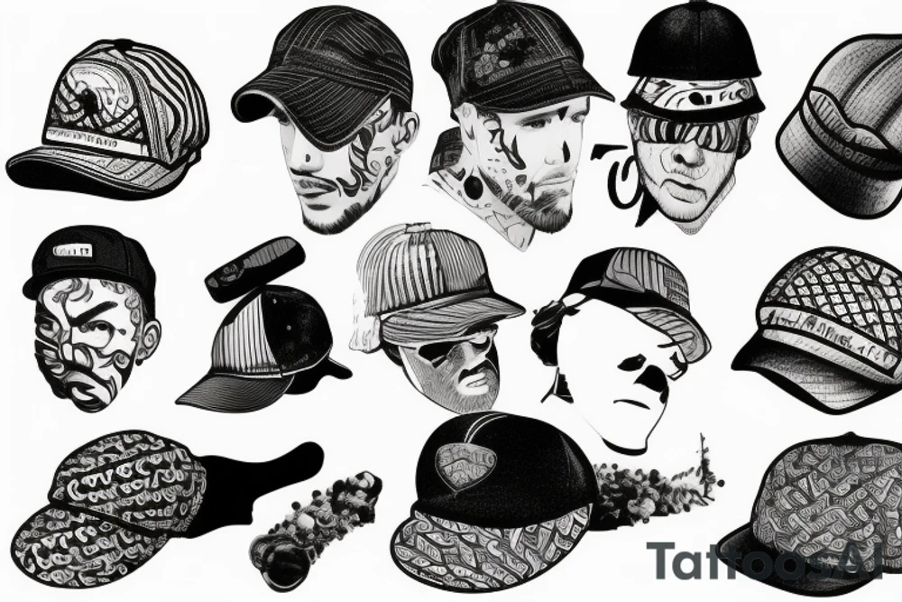 flat cap tattoo idea