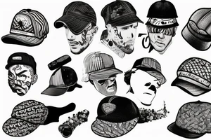 flat cap tattoo idea