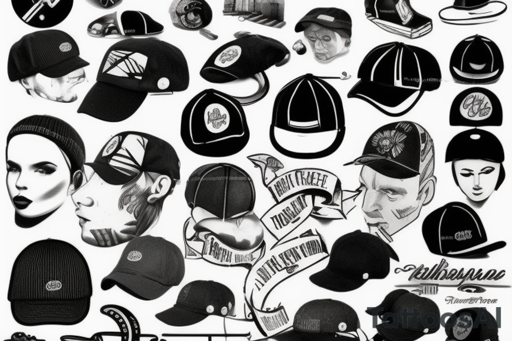 flat cap tattoo idea