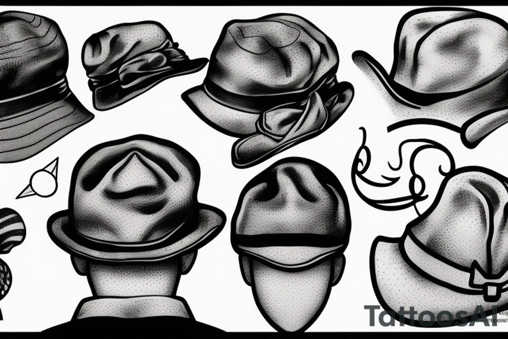 Newsboy cap isolated tattoo idea