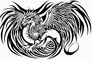 Mystical lion dragon shaman pegasus
Lions mane
Dragons wings
Dragons claws
Crystall ball
Vertical
Dark
Spiritual tattoo idea
