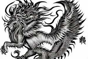 Mystical lion dragon shaman pegasus
Lions mane
Dragons wings
Dragons claws
Crystall ball
Vertical
Dark
Spiritual tattoo idea