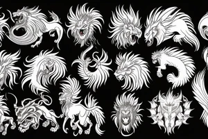 Mystical lion dragon shaman pegasus
Lions mane
Dragons wings
Dragons claws
Crystall ball
Vertical
Dark
Spiritual tattoo idea