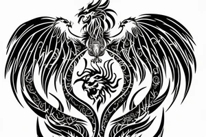 Mystical lion dragon shaman pegasus
Lions mane
Dragons wings
Dragons claws
Crystal ball
Vertical
Dark
Spiritual tattoo idea