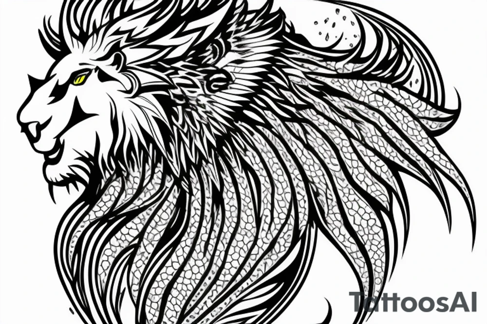 Mystical lion dragon shaman pegasus
Lions mane
Dragons wings
Dragons claws
Crystal ball
Vertical orientation
Vertically stacked
Dark
Spiritual
Simple lines tattoo idea