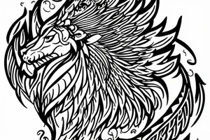 Mystical lion dragon shaman pegasus
Lions mane
Dragons wings
Dragons claws
Crystal ball
Vertical orientation
Vertically stacked
Dark
Spiritual
Simple lines tattoo idea