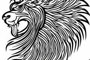 Mystical lion dragon shaman pegasus
Lions mane
Dragons wings
Dragons claws
Crystal ball
Vertical orientation
Vertically stacked
Dark
Spiritual
Simple lines
No white lines
White background tattoo idea