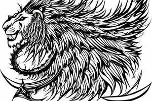 Mystical lion dragon shaman pegasus
Lions mane
Dragons wings
Dragons claws
Crystal ball
Vertical orientation
Vertically stacked
Dark
Spiritual
No white lines
White background tattoo idea