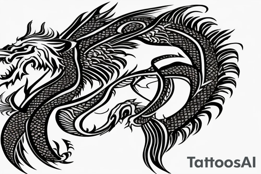 Tattoo, Portrait, Mystical lion dragon shaman pegasus, Lions mane, Dragons wings, Dragons claws, Crystal ball, Vertical orientation, Vertically stacked, Dark, Spiritual, No white lines, White background, Black and White, Dragon in negative space as wings, dragons feet holding ball, lions feet holding ball, lion in front of dragon tattoo idea