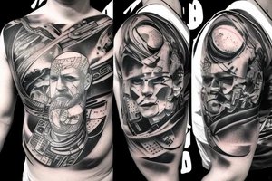 space, sport, Syfy, galaxy, cyberpunk tattoo idea