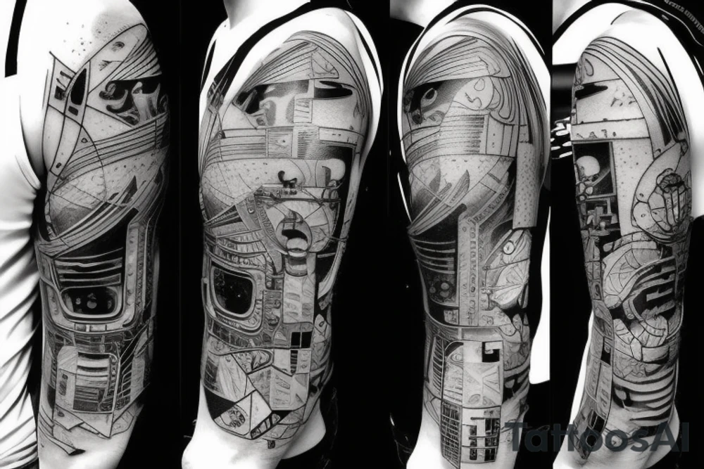 space, sport, Syfy, galaxy, cyberpunk tattoo idea