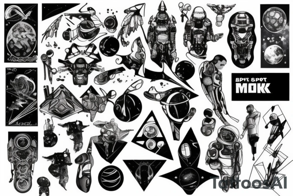 space, sport, Syfy, galaxy, cyberpunk tattoo idea