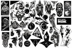 space, sport, Syfy, galaxy, cyberpunk tattoo idea