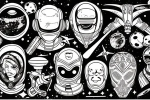 space, sport, Syfy, galaxy, cyberpunk tattoo idea