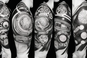 space, sport, Syfy, galaxy, cyberpunk tattoo idea
