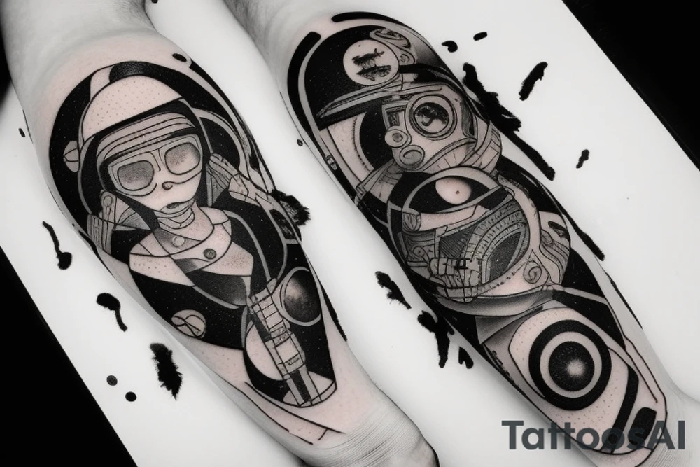 space, sport, Syfy, galaxy, cyberpunk tattoo idea