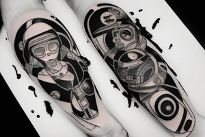 space, sport, Syfy, galaxy, cyberpunk tattoo idea