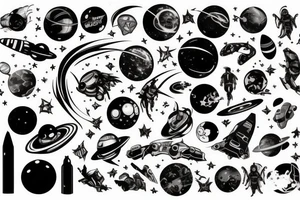 space, sport, Syfy, galaxy, cyberpunk tattoo idea
