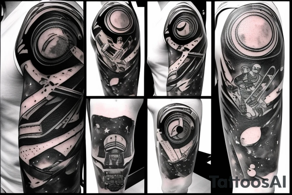 space, sport, Syfy, galaxy, cyberpunk tattoo idea