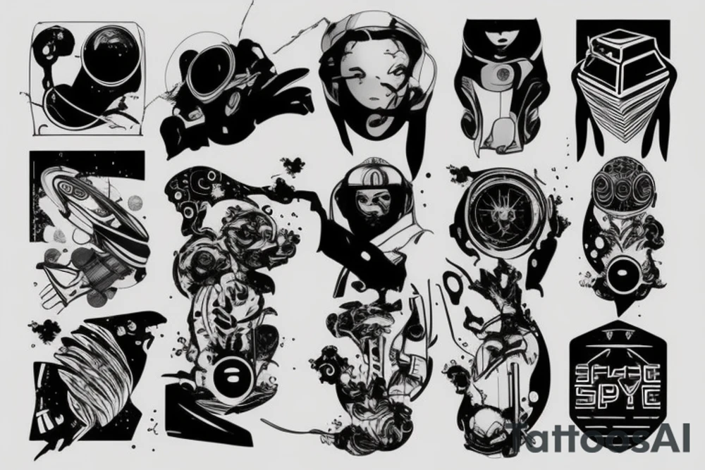 space, sport, Syfy, galaxy, cyberpunk tattoo idea