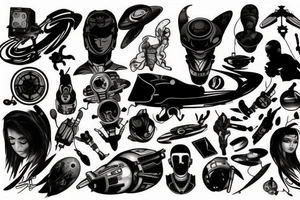 space, sport, Syfy, galaxy, cyberpunk tattoo idea
