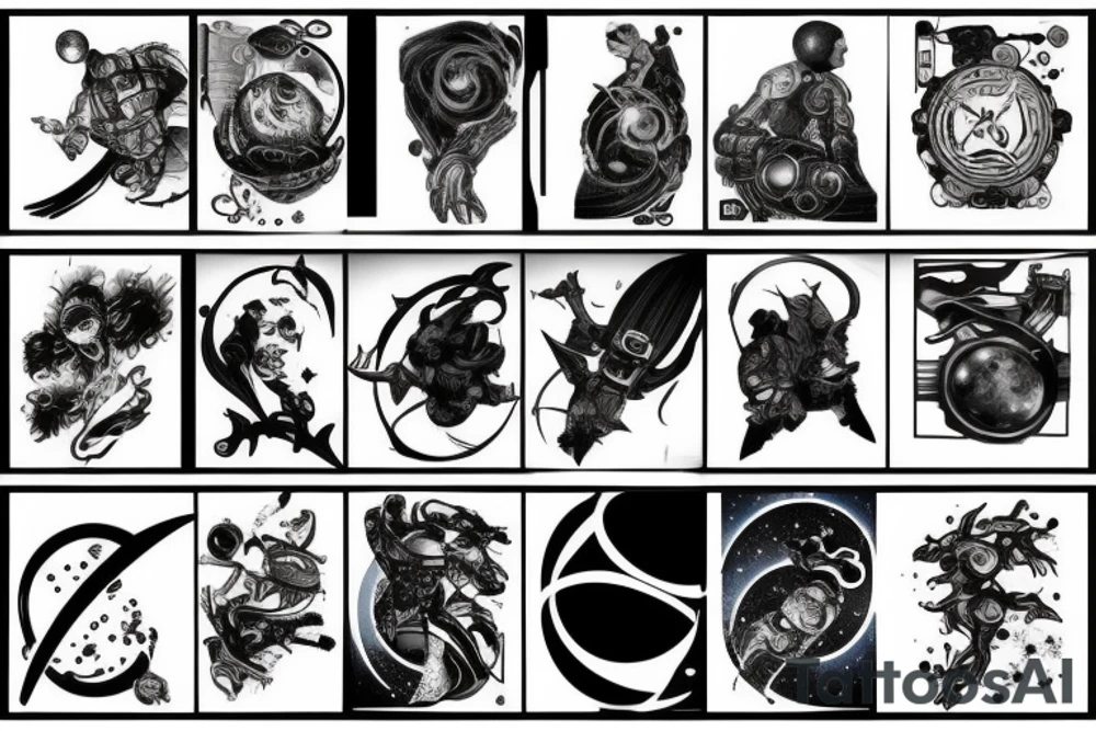 space, sport, Syfy, galaxy, cyberpunk tattoo idea