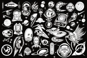 space, sport, Syfy, galaxy, cyberpunk, steampunk tattoo idea