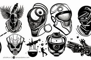 space, sport, Syfy, galaxy, cyberpunk, steampunk tattoo idea