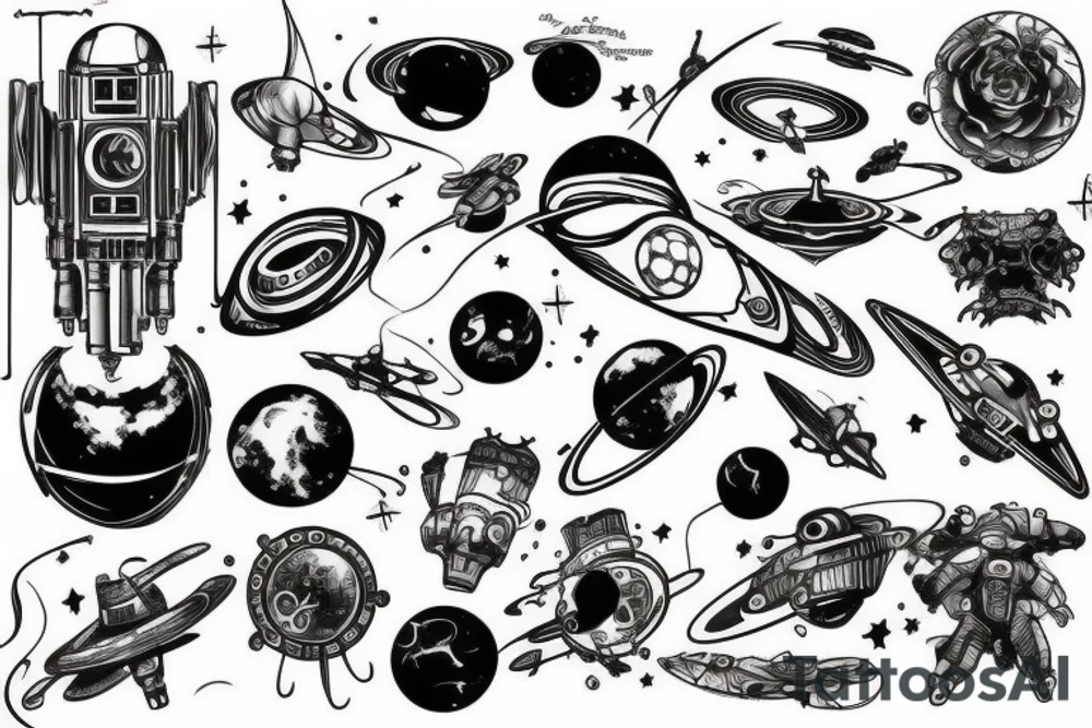 space, sport, Syfy, galaxy, 
steampunk tattoo idea