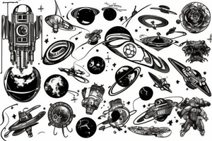 space, sport, Syfy, galaxy, 
steampunk tattoo idea