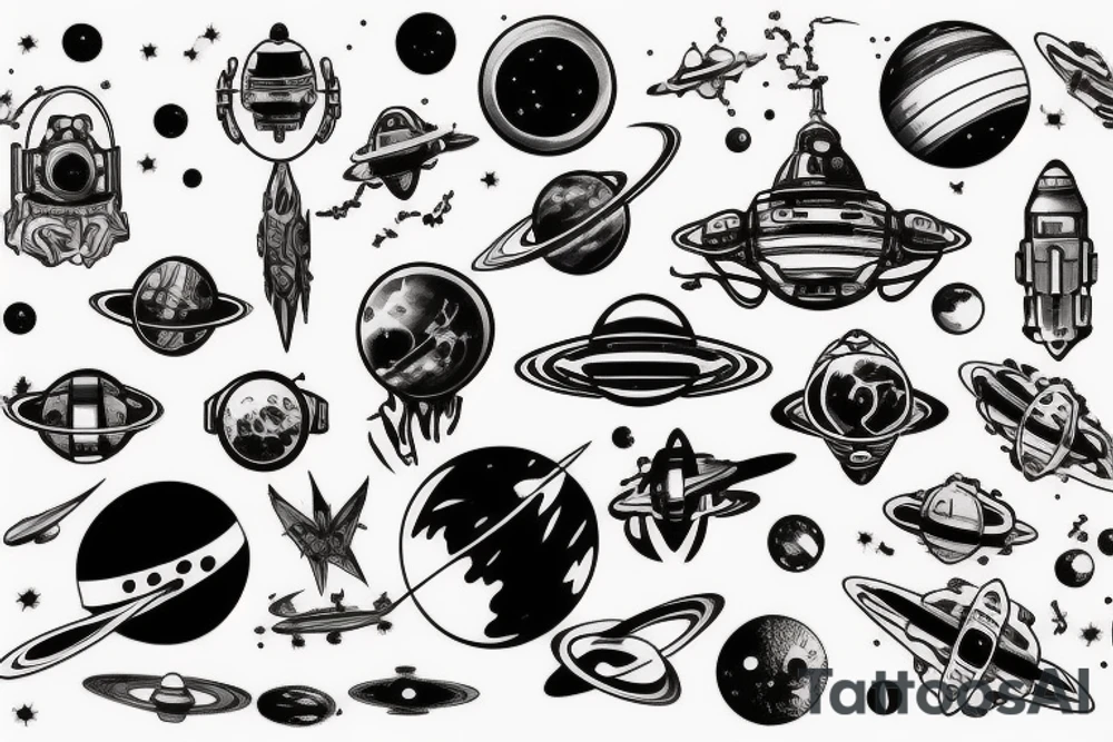 space, sport, Syfy, galaxy, 
steampunk tattoo idea