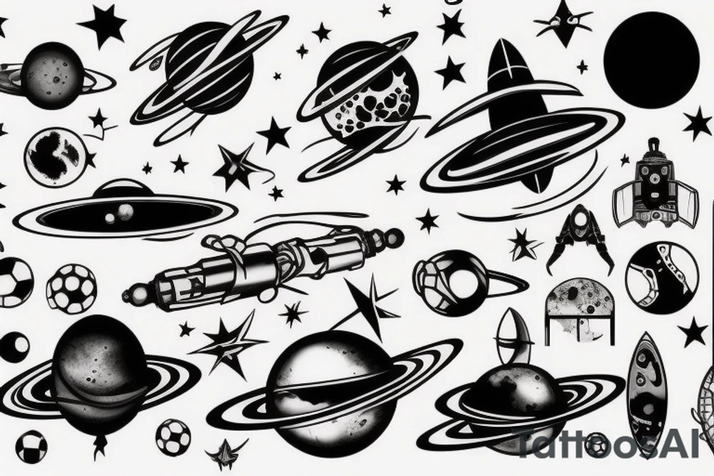 space, sport, Syfy, galaxy, 
steampunk tattoo idea