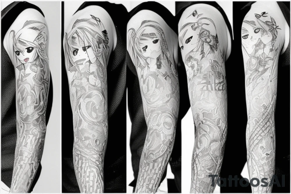 Anime upper right shoulder tattoo tattoo idea