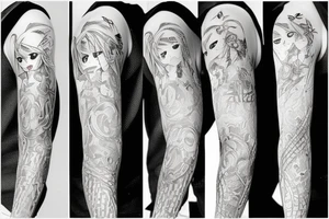 Anime upper right shoulder tattoo tattoo idea