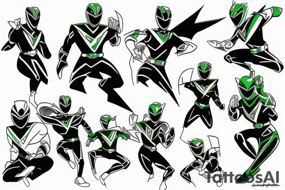 Green mighty morphin power ranger tattoo idea